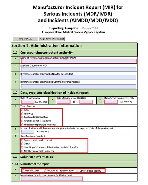 Revised Manufacturer Incident Reporting form and new Vigilance。